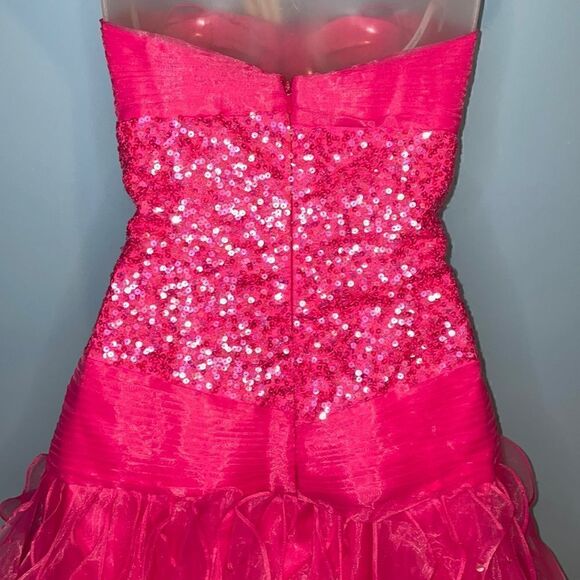 Jovani Sequin Tiered Ruffle Prom, Black Tie, Pageant, Sweet 16, Bat Mitzvah Gown - Picture 9 of 16